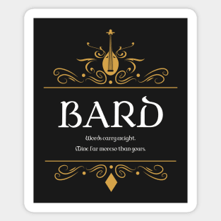 Bard Bards Buff Tabletop RPG Addict Sticker